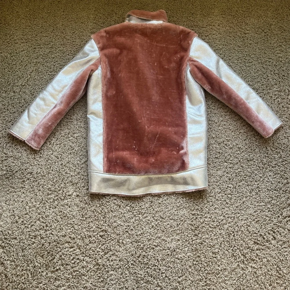 Pink and silver faux fur Topshop jacket - Picture 4 of 4